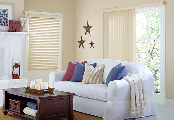 Vinyl and Vertical Blinds Living room